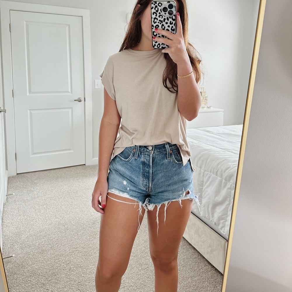 a new day Beige Short Sleeve Tee